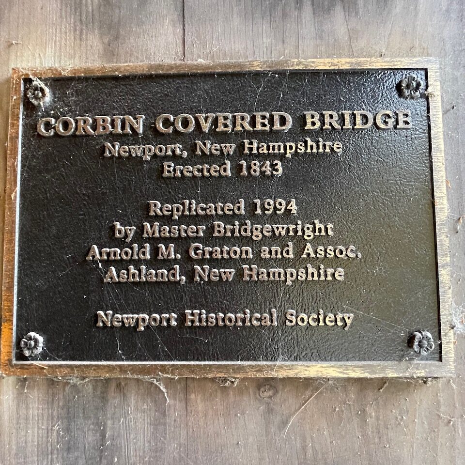 Corbin Covered Bridge historical sign